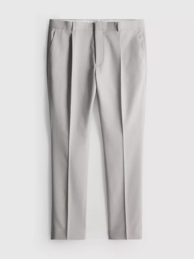 Slim fit-dressbukser med dobby-struktur