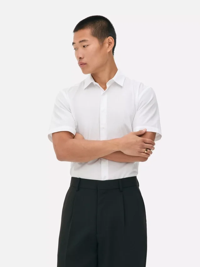 Slim fit-skjorte med korte ermer