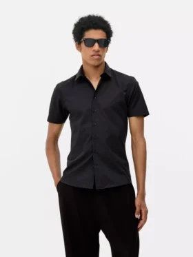 Slim fit-skjorte med korte ermer