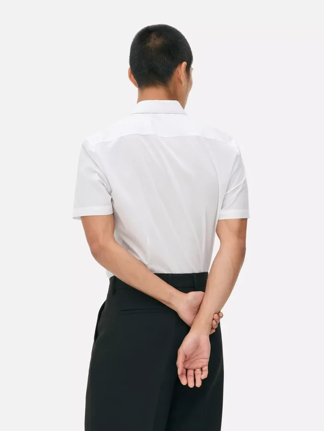Slim fit-skjorte med korte ermer