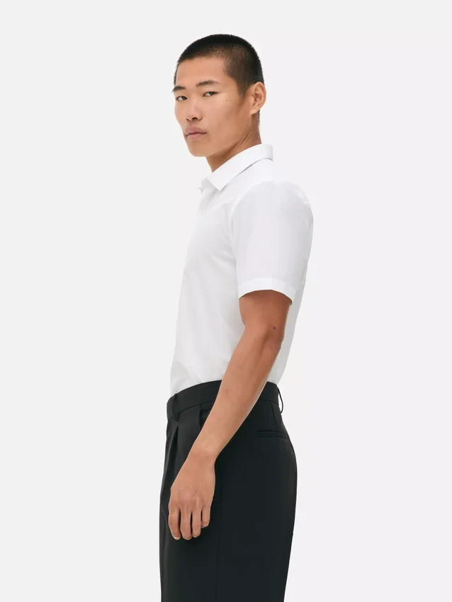 Slim fit-skjorte med korte ermer
