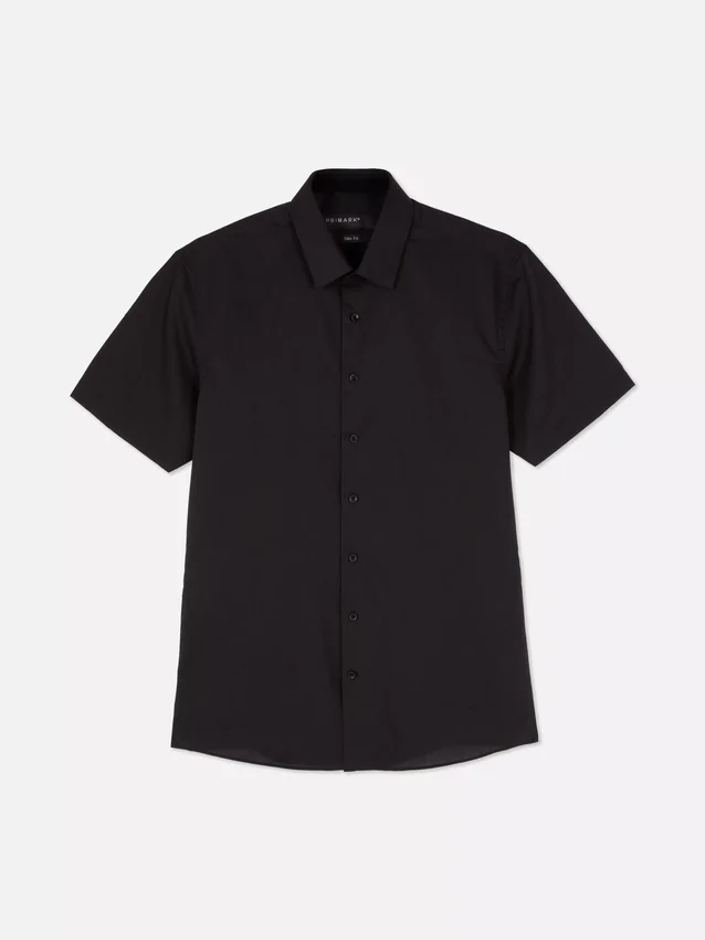 Slim fit-skjorte med korte ermer