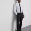 Slim fit-skjorte med stretch og knapper