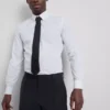 Slim fit-skjorte med stretch og knapper