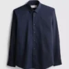Slim fit-skjorte med stretch og knapper