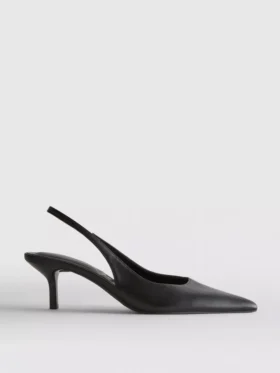 Slingback-høyhælte sko i imitert skinn