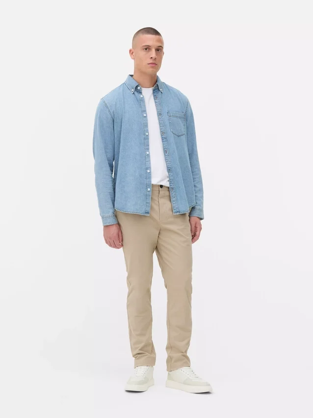 Smal passform, stretch-chinoer
