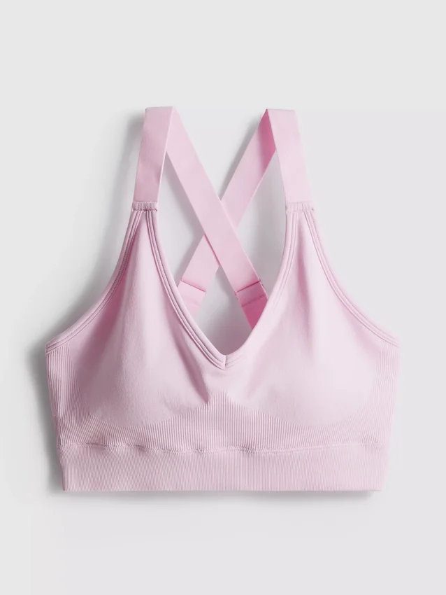 Sømløs aktiv crop-top med kryssrygg