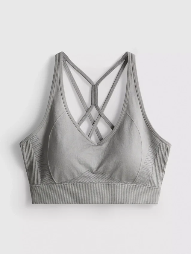 Sømløs, høyglanset aktiv crop-top