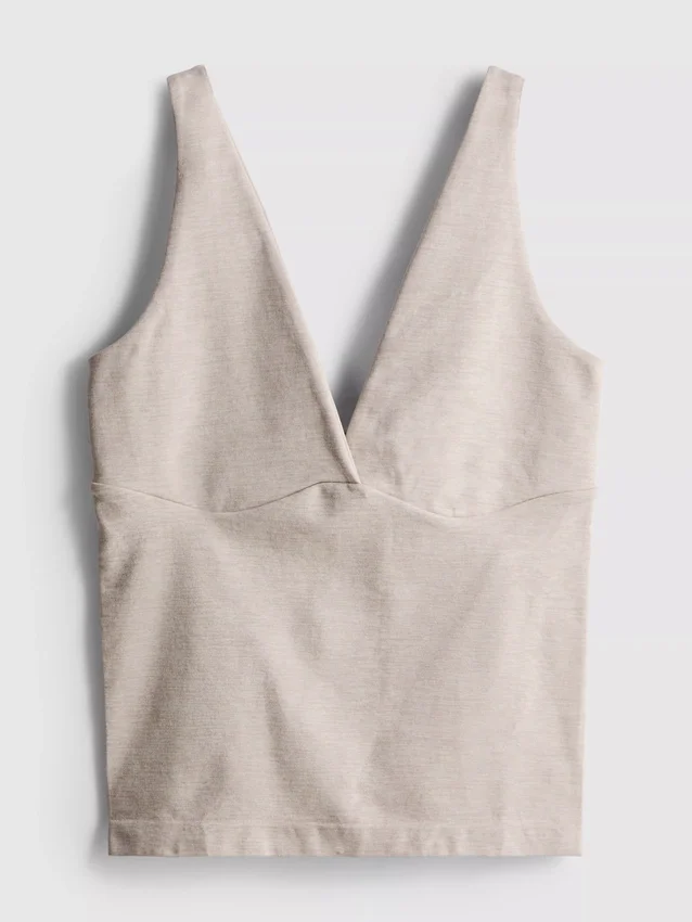 Sømløs tank-top med V-hals
