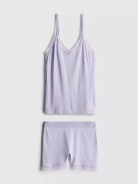 Sømløse pysjamaser med kort topp og shorts