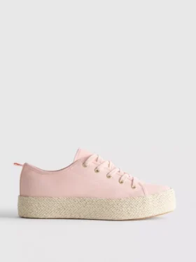 Sneakers i jute med flatform