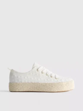 Sneakers i jute med flatform