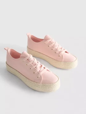 Sneakers i jute med flatform