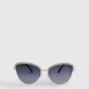 Solbriller i «cat eye»-stil med rhinestones