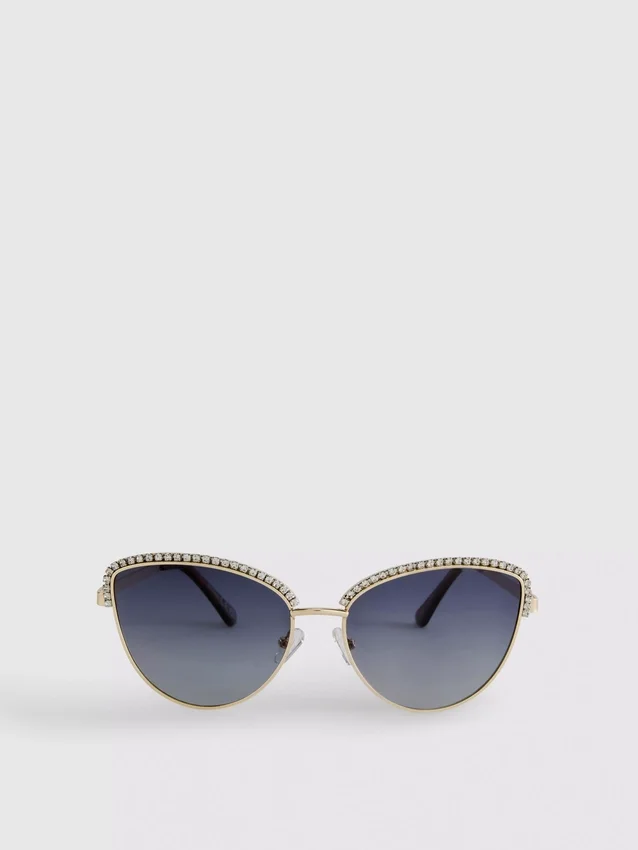 Solbriller i «cat eye»-stil med rhinestones