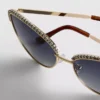Solbriller i «cat eye»-stil med rhinestones