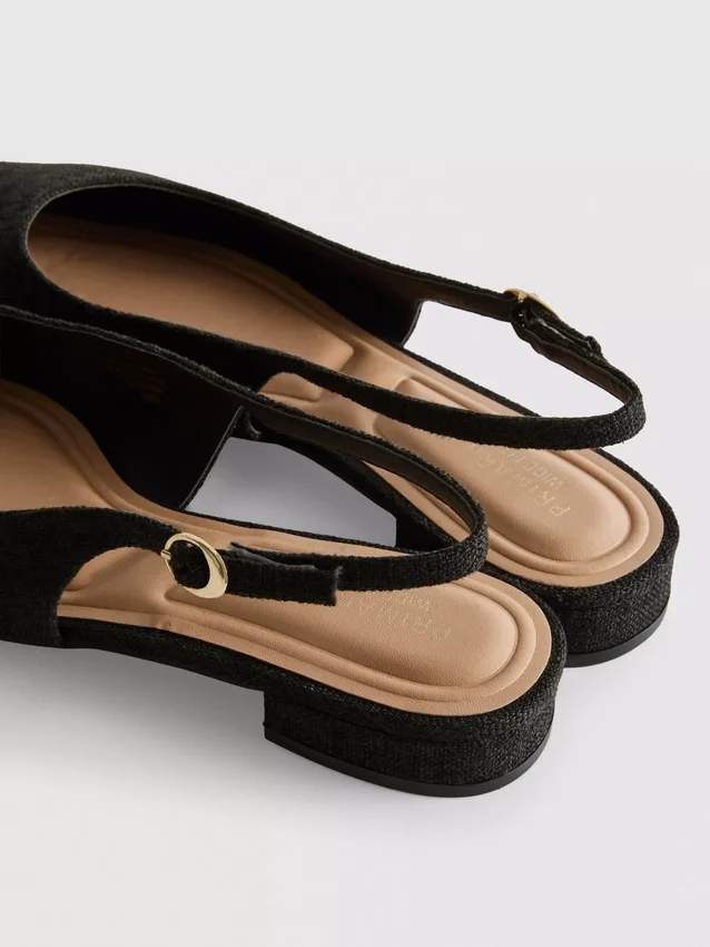 Spisse slingback-mules