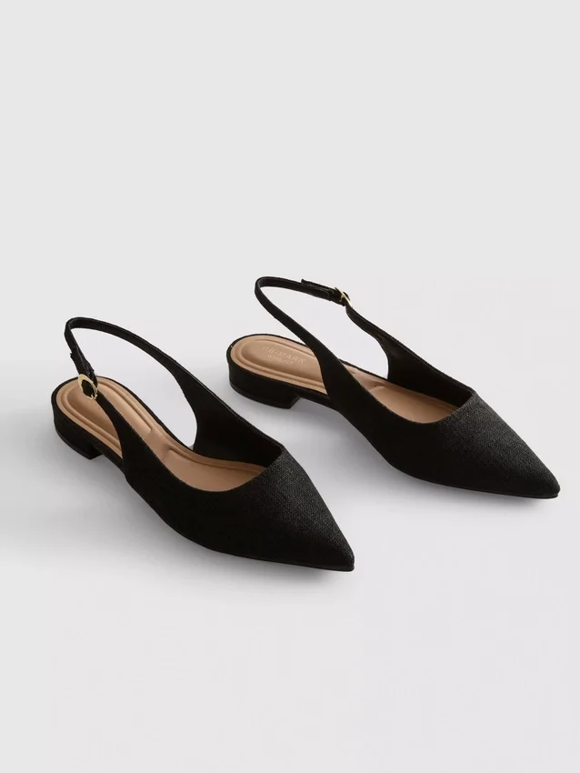 Spisse slingback-mules