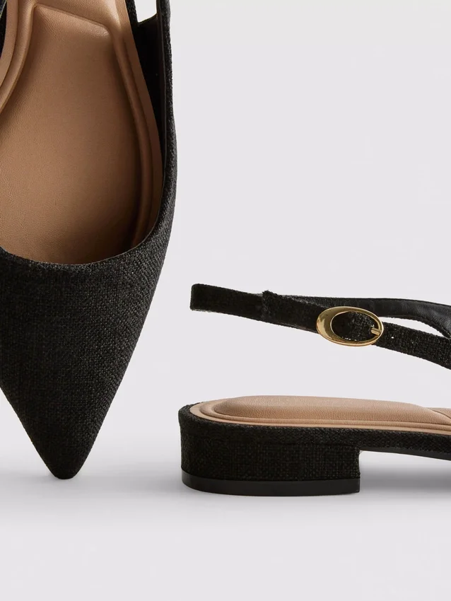 Spisse slingback-mules