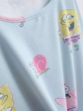 SpongeBob SquarePants ribbet pysjamaser med karaktermotiv