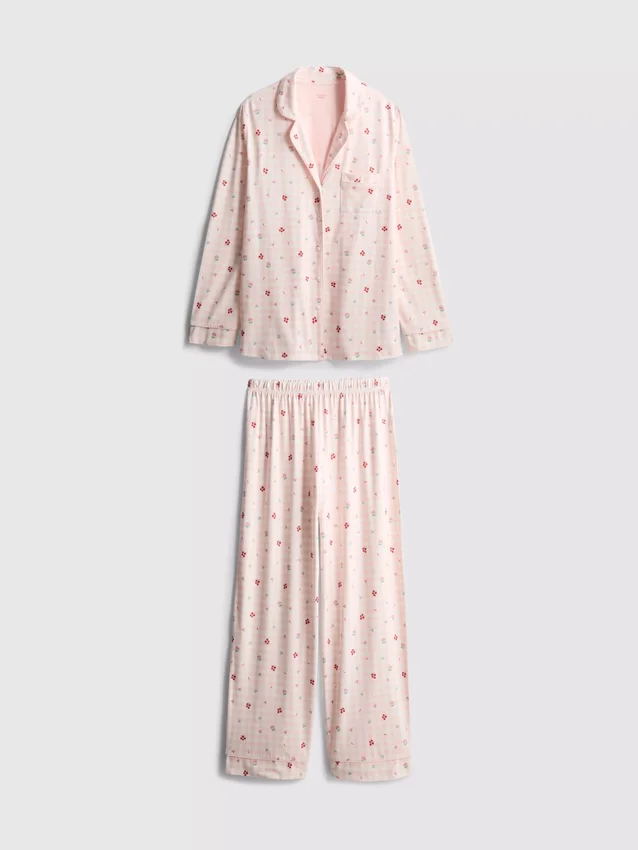 Stacey Solomon gingham-mønstret boyfriend-stil-pysjamaser