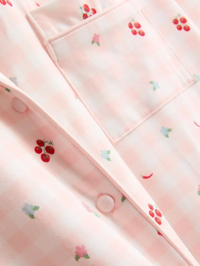Stacey Solomon gingham-mønstret boyfriend-stil-pysjamaser