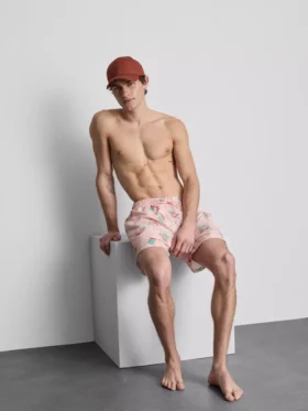 Strandshorts med flamingo-mønster