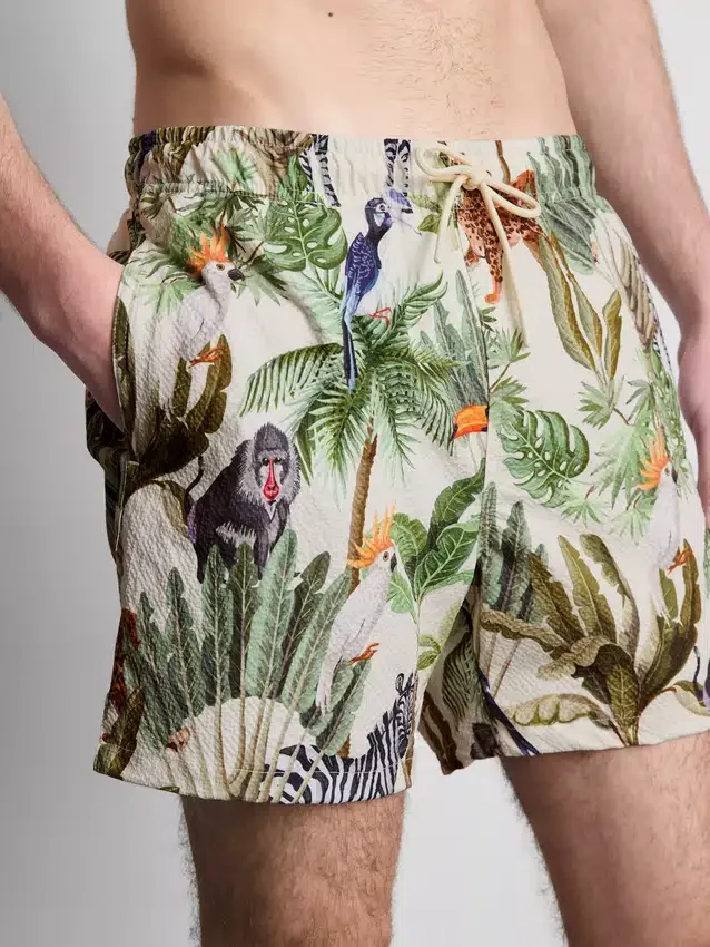 Strandshorts med jungelmønster