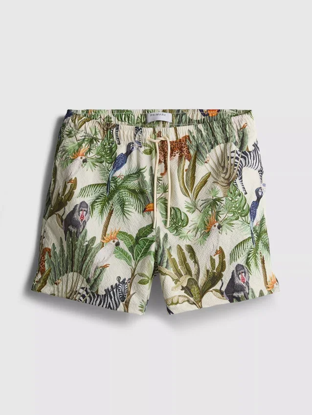 Strandshorts med jungelmønster