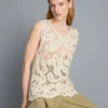 Strikket asymmetrisk heklet tank-top