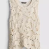 Strikket asymmetrisk heklet tank-top