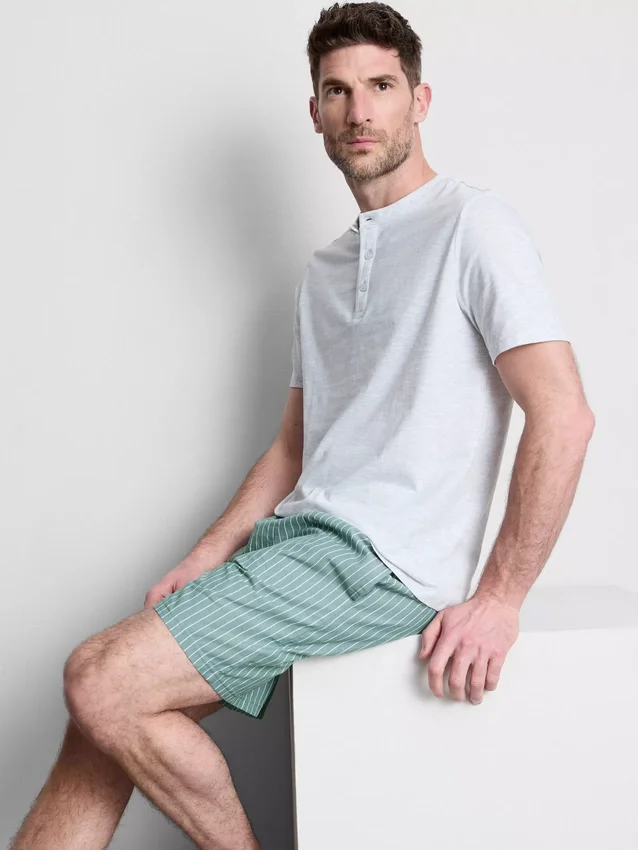 Strikket kort pyjamasett med shorts