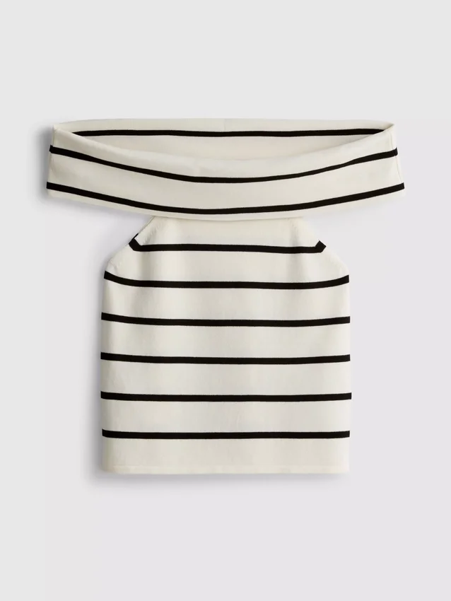 Strikket off-the-shoulder-genser