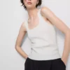 Strikket tank-top med firkantet hals