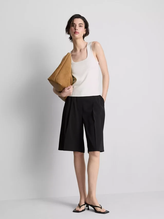 Strikket tank-top med firkantet hals
