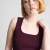 Strikket tank-top med firkantet hals