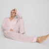Stripet pysjamaser i jersey i boyfriend-stil
