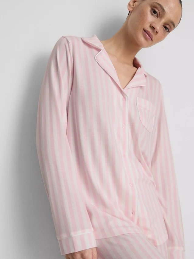Stripet pysjamaser i jersey i boyfriend-stil