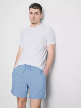 Stripet pysjamassett med korte shorts