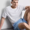 Stripet pysjamassett med korte shorts