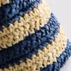 Stripet raffia-skulderveske