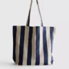 Stripet totebag i kanvas