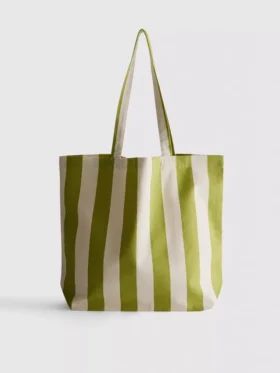 Stripet totebag i kanvas