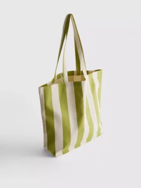 Stripet totebag i kanvas