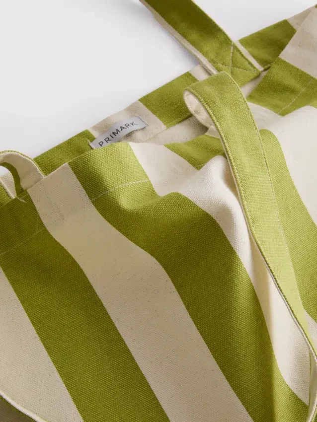 Stripet totebag i kanvas