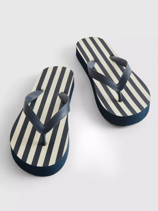 Stripete flatform-flip-flops