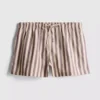 Stripete oxford-shorts med høy midje