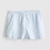 Stripete oxford-shorts med høy midje