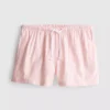 Stripete oxford-shorts med høy midje